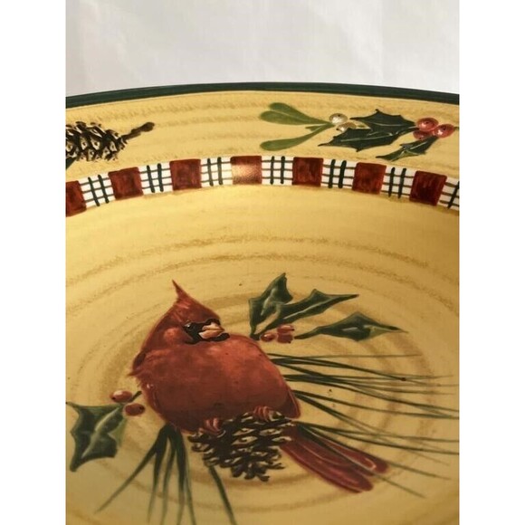 Lenox WINTER GREETINGS EVERYDAY 13" Pedestal Centerpiece Bowl Compote Cardinal - Picture 5 of 8